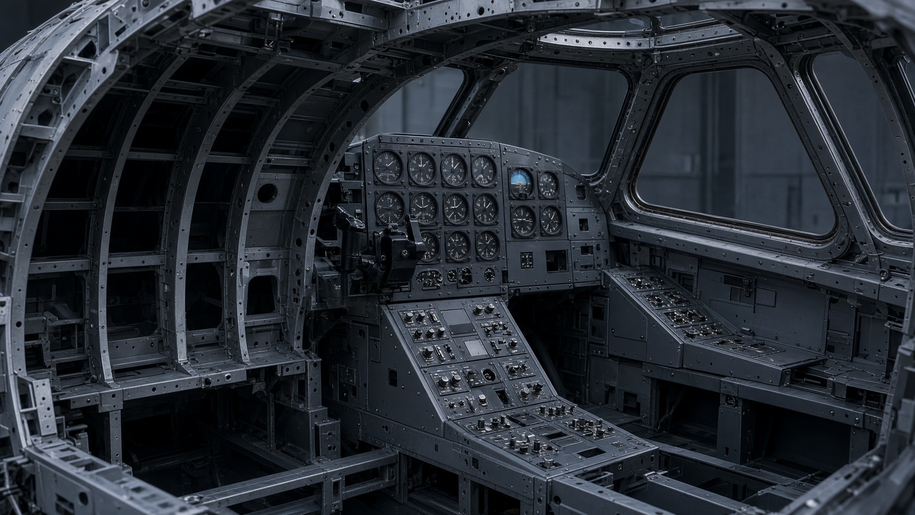 Aircraft cockpit mock-up interior